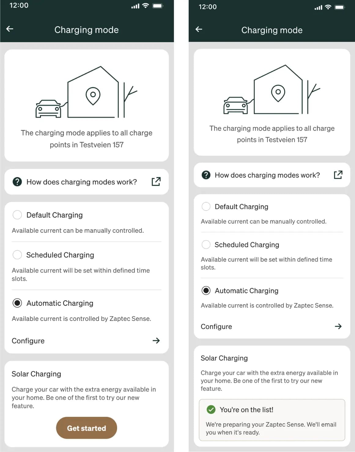 Zonne-energie laden activeren via Automatisch laden in de Zaptec-app