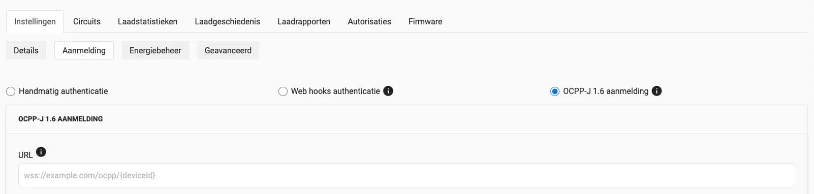 OCPP-J 1.6-authenticatie in Zaptec Portal