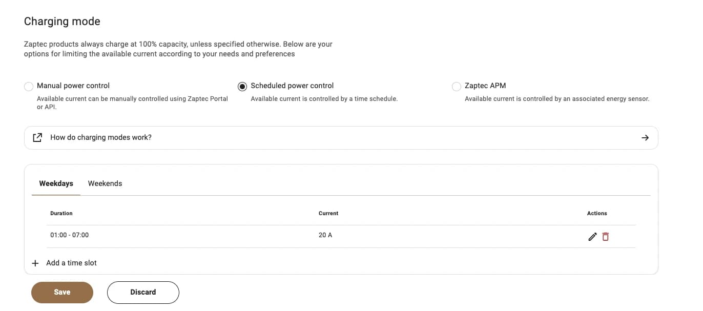 Gepland laden instellen via Zaptec Portal